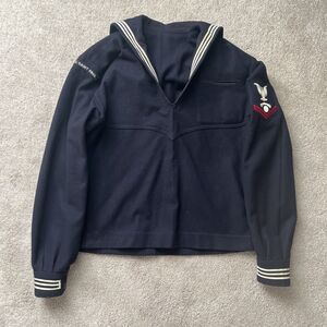 Vintage 60's US NAVY Uniform Sailor 100% Wool Jacket 40R Aviation Cracker Jack